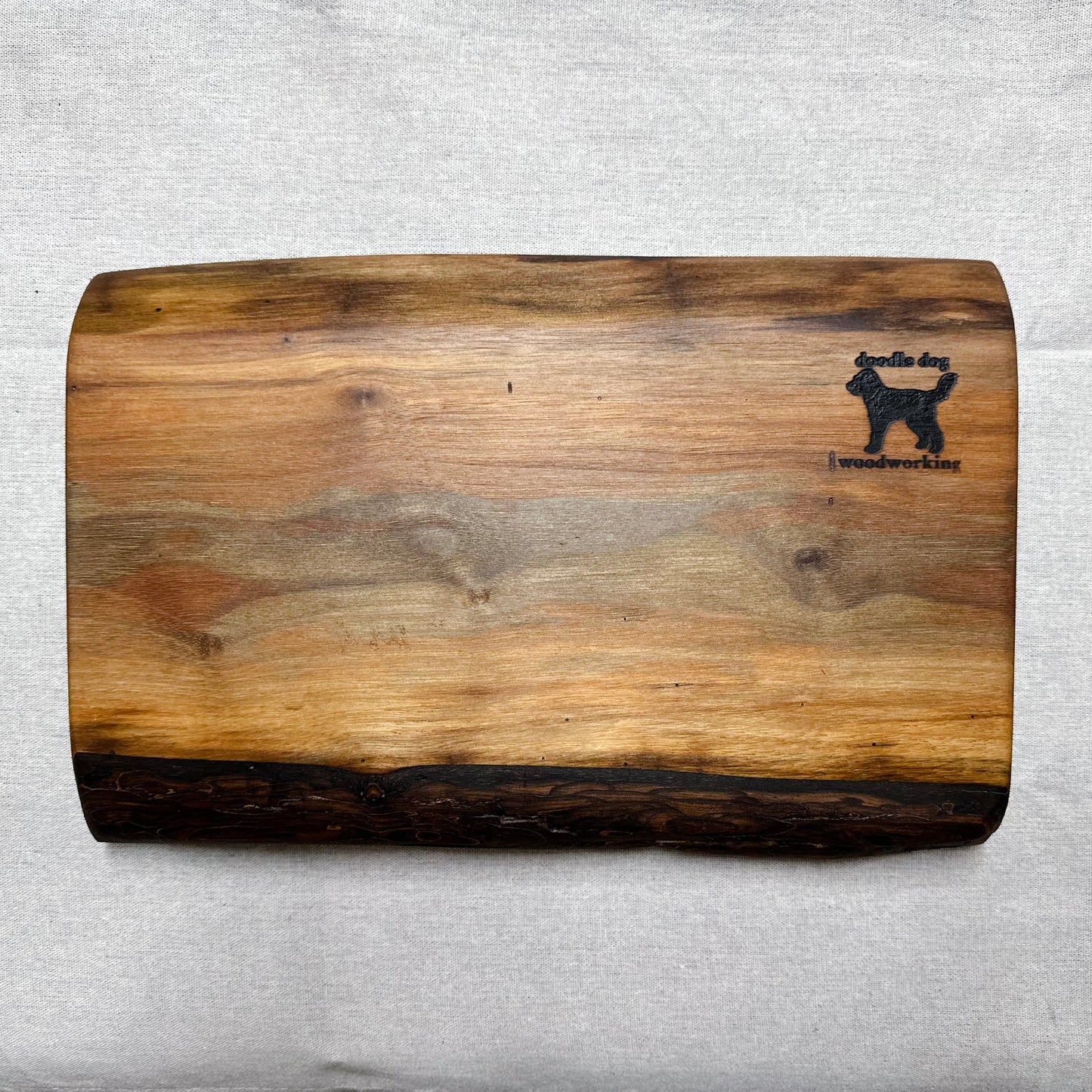 Doodle Dog Live Edge Cutting Board