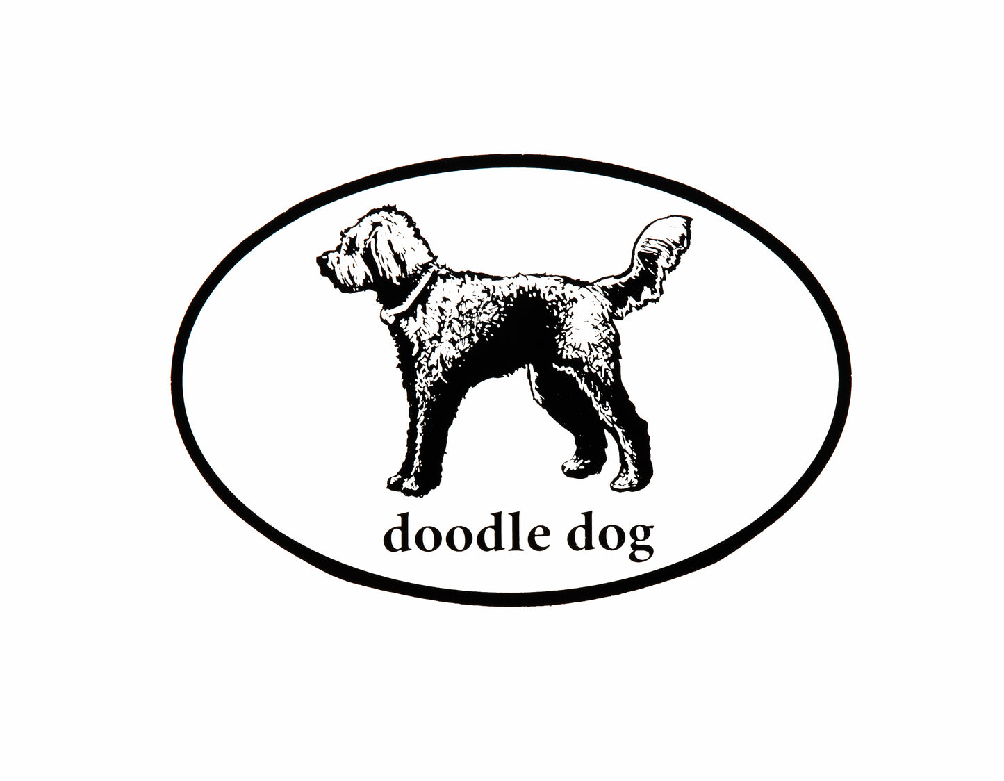 The Classic Doodle Dog Bumper Sticker (with text) - Doodle Dog